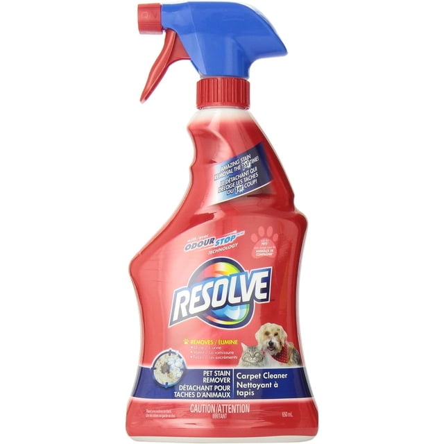 Resolve Quitamanchas para Mascotas, Perros y Gatos, Limpiador de Alfombras con Eliminador de Olores, Gatillo, 650 ml