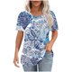thumbnail image 1 of Pantalones Cortos para las Mujeres Sexy No Posicionamiento Impresa Camiseta, Manga Corta Cuello Redondo Top Casual, 1 of 5