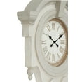 thumbnail image 5 of Decmode 33.5” x 44” Large Antique Light Gray Wood Round Wall Clock w/ Arched Frame & Finials, 5 of 8