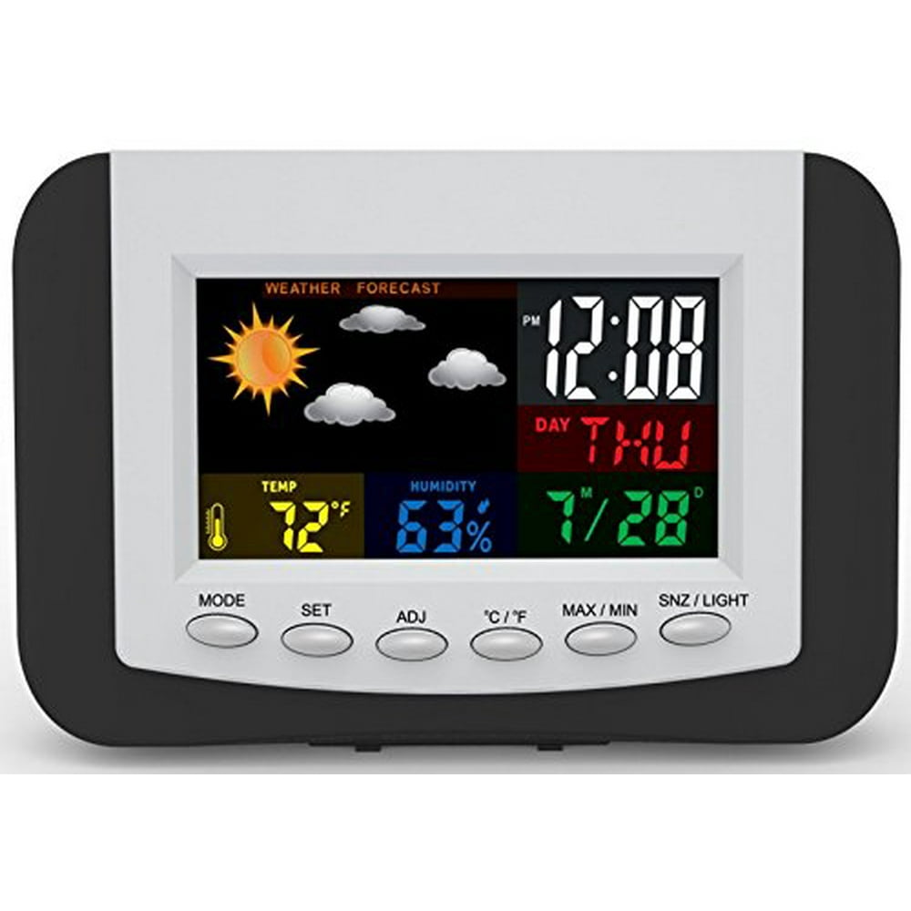 Weather Station Alarm Clock with Large Easy to Read Full Color Display