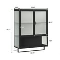 thumbnail image 2 of Royard Oaktree Metal Wall Cabinet with Glass Doors, Kitchen Storage Cabinet w/Shelves & Towel Bar, 2 of 7