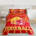 thumbnail image 2 of jejeloiu Rugby Sport Game Twin Comforter Sets,Orange Football Helmet Bedding Set For Ball Gamer Reversible 2-Piece, 2 of 8