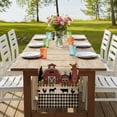 thumbnail image 4 of Table Runners 72 Inches Long Dress Scarves, Brown Farmhouse Farmhouse Kitchen/Dining Table Runner, Coffee Tablerunners, Vintage Country Animals Wood Grain Plaid 18x72 Inch, 4 of 9