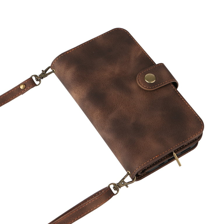 Wilken Leather iPhone Crossbody Phone Case with Wallet and Purse | Holds Cash, Credit Cards, and More in Zipper Pouch