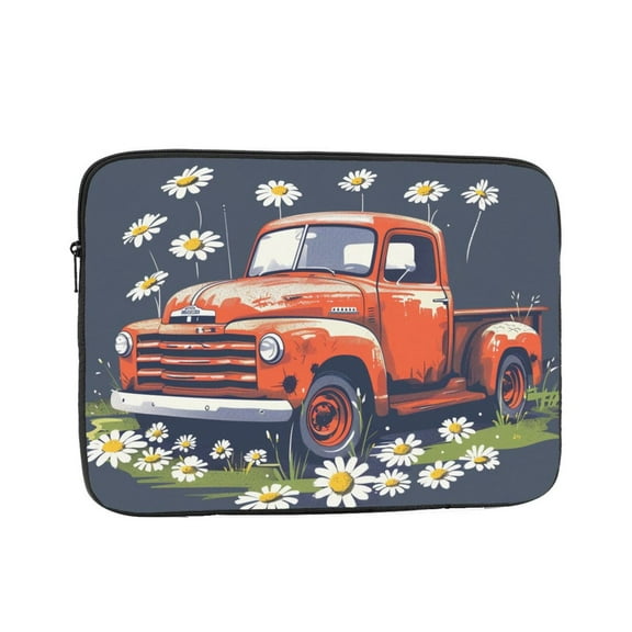 Hand Drawing Truck Daisies Laptop Sleeve Bag Compatible With MacBook Air / Pro iPad MateBook Tablet Surface HP Lenovo Dell ASUS Acer Laptop Computer Protective Size: 10 inch