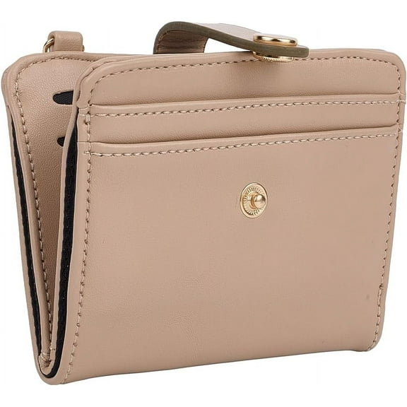 PU Leather Slim Wallet for Women Small RFID Blocking Credit Card Holder Leather Bifold Wallets Coin Front Pocket Purse with Keychain for Coin Cash Women Bag Brown