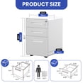 thumbnail image 6 of ModFusion 3-Drawer Locking Filing Cabinet – Metal Storage with Anti-Tilt Design for Hanging Files, Letter, Legal & A4 Sizes, White, 6 of 10