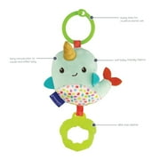 Infantino Chime & Go Tag Along Pal Toy, Clip-on Toy, Age 6-12 Months, Narwhal