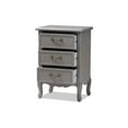 thumbnail image 3 of Baxton Studio Capucine Antique French Country Cottage Grey Finished Wood 3-Drawer End Table, 3 of 11