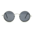 thumbnail image 2 of Round Circle Lens Dimensional Binocular Rim Metal Frame Hustler Sunglasses Silver - Black, 2 of 4