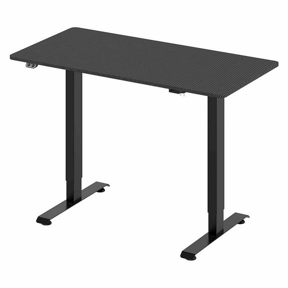 Furniture of America Tilah Metal Height Adjustable Office Desk in Black