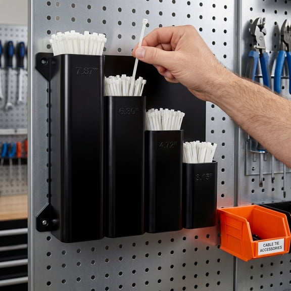 HWHCGZ Cable Tie Holder, Wall Mount Storage Rack Organizer for Workshop, Shed, Garage, Home, Fit Various Lengths Zip Tie