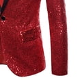 thumbnail image 3 of KeShDi Sequin Blazer Men's Fashion Solid Color Long Sleeved Lapel Sequin Breasted Suit Jacket Red 5X, 3 of 5