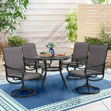Mf Studio 7 Pieces Outdoor Patio Dining, Swivel Patio Dining Chairs Canada