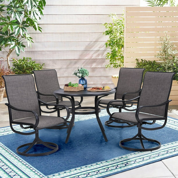 Metal Patio Dining Set, Swivel Dining Chairs Canada