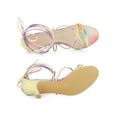 thumbnail image 4 of BLISSFUL STEP Women's Shoes Tie-Dye Strappy Lace-Up Open Toe Kitten Heels Sandals  Yellow 8.5, 4 of 7