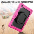 thumbnail image 4 of Case for iPad 9th 8th 7th Gen 10.2 inch 2021 2020 2019, 360 Rotating Stand Handle Pencil Holder Shoulder Strap Heavy Duty Shockproof Cover, Rose, 4 of 7
