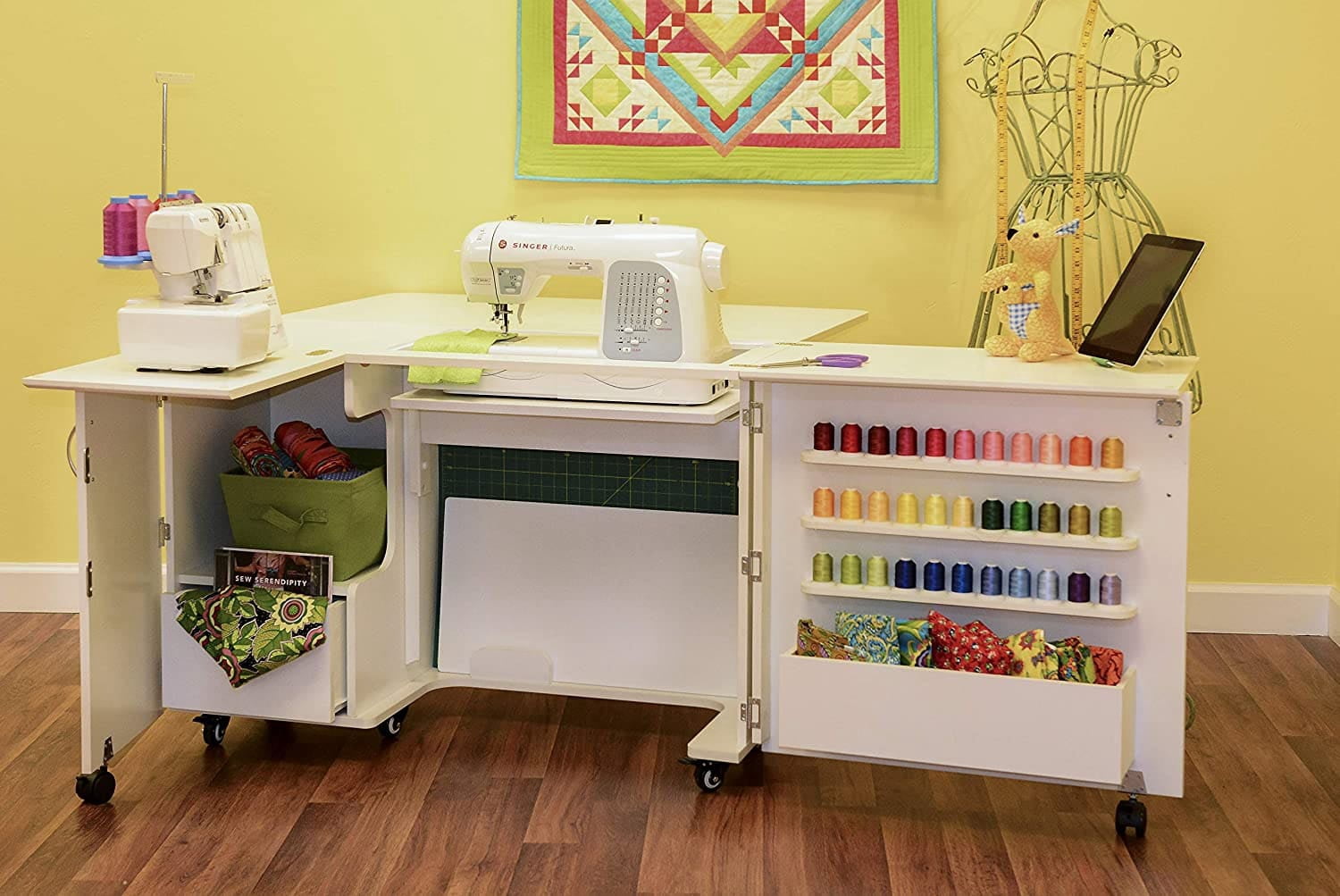 Arrow Kangaroo Wallaby Sewing Cabinet (Ash White)