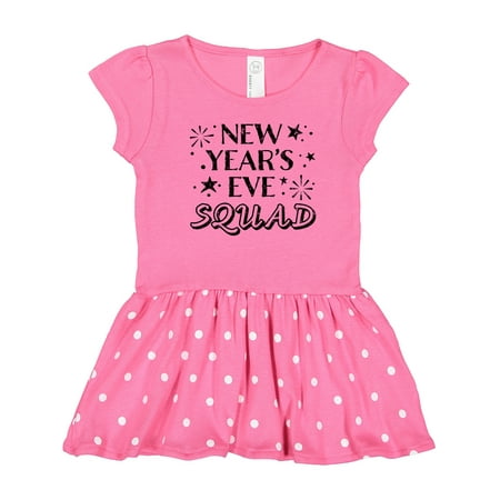 

Inktastic New Year s Eve Squad with Stars in Black Gift Toddler Girl Dress