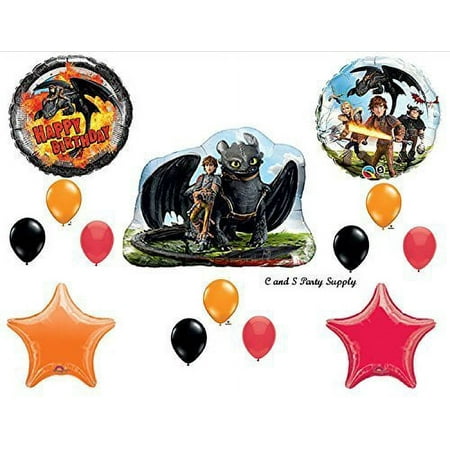 HOW TO TRAIN YOUR DRAGON 2 HAPPY BIRTHDAY PARTY Balloons Decorations Supplies Hiccup and Toothless by Anagram
