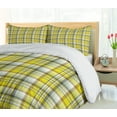 thumbnail image 5 of Ambesonne Grey Yellow Duvet Cover Sets, Vibrant Madras Plaid, 2-Queen, Yellow Multicolor, 5 of 7
