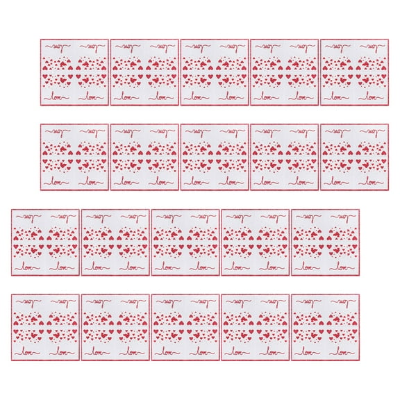 20 Pcs Valentine Paper Napkin Valentines Day Heart Napkins Red