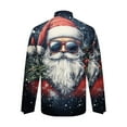 thumbnail image 5 of Atogsazn Men's Santa Graphic Shirts Christmas Button Down Long Sleeve Shirt Lightweight Outerwear Tops Blouse Navy XXXL Fashion, 5 of 5