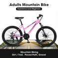 thumbnail image 3 of Youth/Adult Mountain Bike, 26 inch Womens Bicycles, Bicicletas Para Mujer for Teenagers Girls, Women MTB with Shimano 21 Speed Grip Shiter and Dual Hand Brakes, Pink, 3 of 8