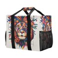 thumbnail image 2 of Large Hand-Held Storage Bag Kitchen Reusable Grocery Bags， Travel Tote Bags， Waterproof Tote，Laundry Bag，Beach Bag， Pool Bag Cool Colored Lion, 2 of 8