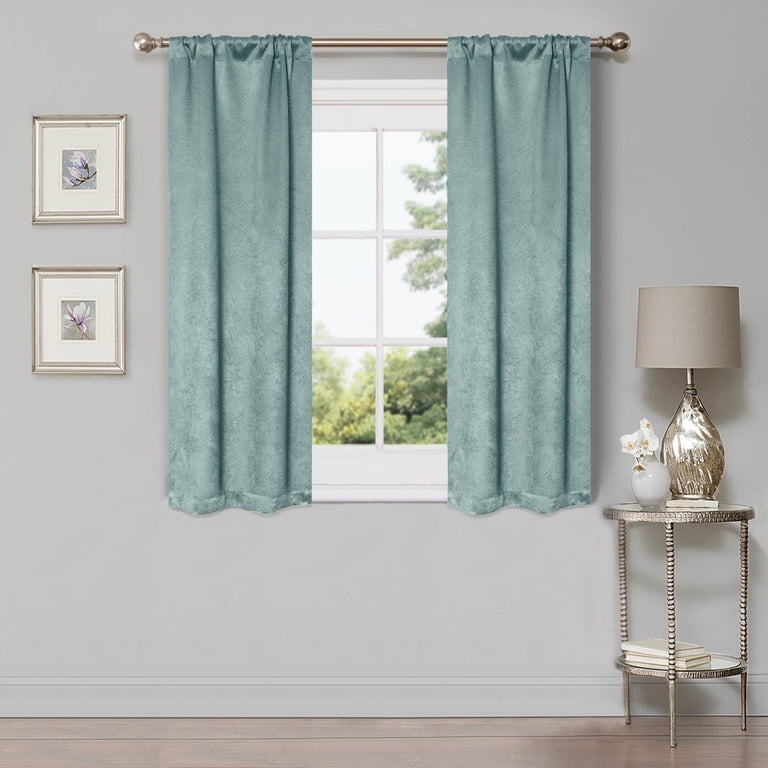 Superior Wave Blackout Curtain Panel Set 26" x 63" Teal photo 2