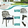 thumbnail image 3 of MEETWARM 9-Piece Outdoor Furniture Dining Set, All Weather Cast Aluminum Patio Garden Set- 8 Cushioned Chairs, 61" Round Patio Dining Table with Detachable Lazy Susan, 2" Umbrella Hole, Navy Blue, 3 of 8