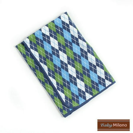 Baby Milano Baby Blanket in Blue Argyle