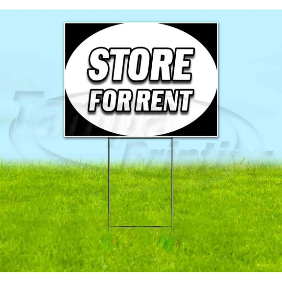 Store For Rent (18" x 24") Yard Sign, Includes Metal Step Stake