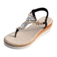 thumbnail image 5 of Rokment Womens Glitter Butterfly Rhinestones Platform Wedge Sandals Bride Wedding Comfortable Orthopedic Arch Support Walking Dressy Sandals for Woman Beach Summer Orange Size 6.5, 5 of 6