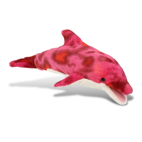 DolliBu Pink Tie-Dye Dolphin Super Soft Stuffed Animal, Cute Realistic Stuffed Animals for Girls, Boys, Adults Animal Gifts, Kids Nursery Decor for Newborn, Cuddly Soft Baby Plush Toys - 18 Inches