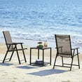 thumbnail image 6 of Patio Dining Chairs Set of 2 with Armrests, Outdoor Folding Chairs with Metal Frame and Backrest for Lawn, Garden, Yard and Poolside, 6 of 6