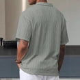 thumbnail image 5 of Men's Polo Shirt Knit Textured Stretchy Casual Short Sleeve Collared Button Split Loose Fit Summer Golf Shirts,2XL, 5 of 5