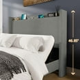 thumbnail image 6 of Merluxy Full Bed Frame,Smart Adjustable Bed Base,Charging Station,Storage Wingback Headboard,Corduroy Dark Grey, 6 of 8