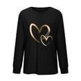 thumbnail image 4 of Womens Heart Printed Long Sleeve Tops Tee Shirts Casual Crewneck Gift Shirts for Her(Black,L), 4 of 6
