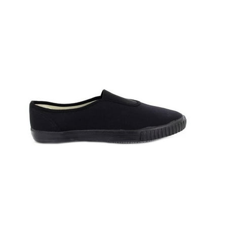 ladies black canvas plimsolls