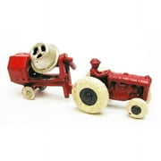 Design Toscano Tractor with Cement Mixer Replica Cast Iron Farm Toy Tractor