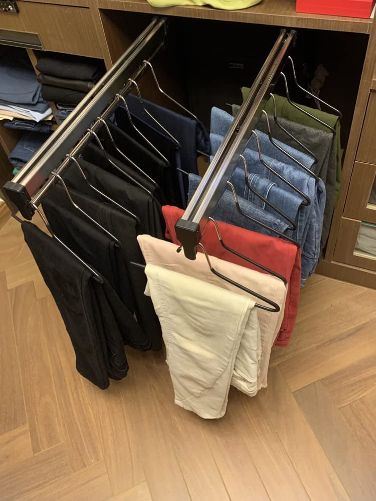 Closet Clothes Hanger Rail,Pull-out Closet Rod 30-60cm,Wardrobe
