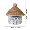 thumbnail image 3 of Round Woven Cotton Rope Storage Basket with Lid, Multicolor, 11 x 7 Inches, Decorative Organizer for Desk, Shelf, Bathroom, 3 of 6