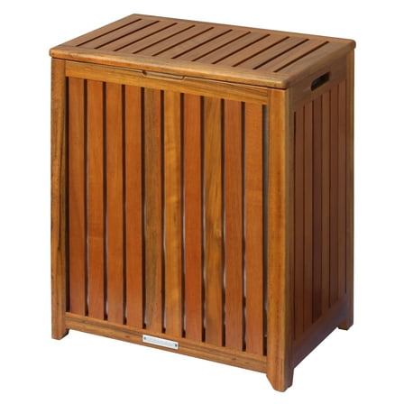 Oceanstar Solid Wood Spa Hamper, Brown Color, Age Group Adult, 20 L x 13.25 W x 24.75 H inches
