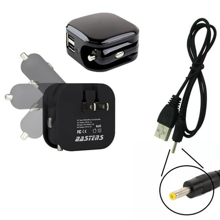 3in1 dual mini wall outlet & car charger double USB power ports & sized pocket for travel 2.1 Amp 11W with USB charge cable designed for the Sanyo Camcorder VPC-HD700