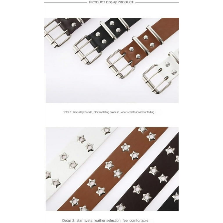 Fairy Grunge Leather Belts Y2K Women Star Punk Goth Buckle