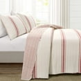 thumbnail image 1 of Lush Decor Farmhouse Stripe 3 Piece Quilt Set, King, Red, 1 of 4