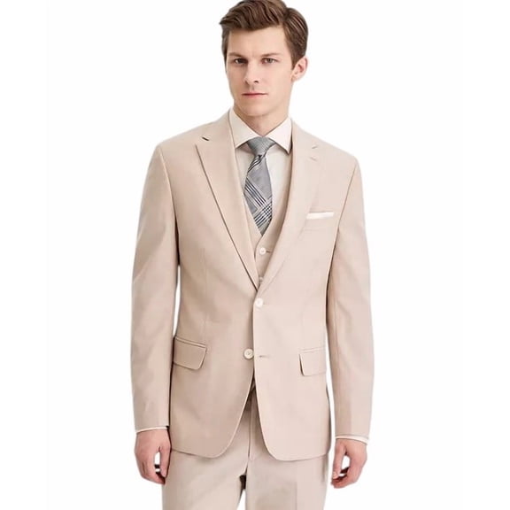 Tommy Hilfiger Mens Modern fit Cotton Suit Jacket Blazer 48 L Tan Solid Stretch