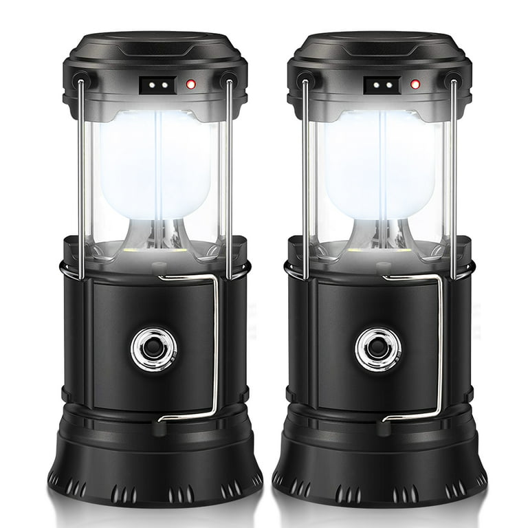 2 in 1 Rechargeable LED Camping Lantern Collapsible Flashlight Portable Lamp