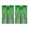 thumbnail image 1 of 2 Pcs Rideaux à Franges en Feuille Décoration pour Célébration Fête Spectacle Vert, 1 of 8